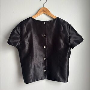 Vintage cropped satin tailored top